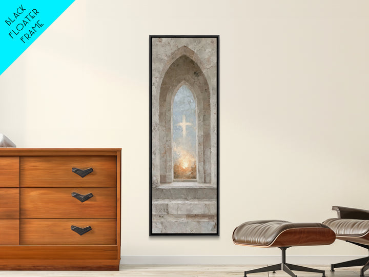 Sanctuary Of Light – Framed Canvas Print – Christian Art Canvas – Christian Wall Art – Subtle Christian Art – Narrow Art – Christian Art Pr