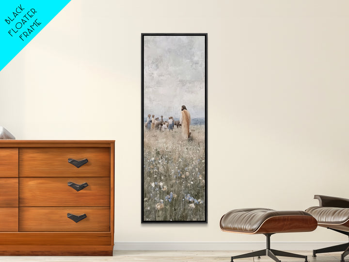 Teaching Of Peace | Framed Canvas Print | Jesus Art Print | Christian Wall Art | Christian Art Canvas | Tall Skinny Art Print | Christian A
