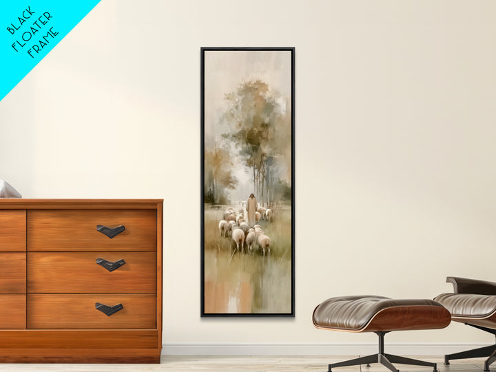 Pastoral Light Way | Framed Canvas Print | Christian Art Canvas | Christian Painting | Skinny Art | Christian Wall Art