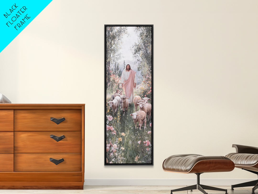 Garden Of Mercy | Framed Canvas Print | Christian Art Work | Jesus Painting | Narrow Art | Christian Christmas Art | Christian Decor