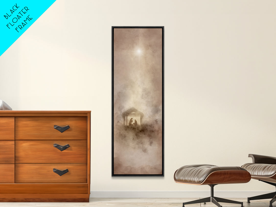 Silent Bethlehem Night – Framed Canvas Print – Christian Art Canvas – Christian Wall Art – Christian Christmas Art – Jesus Painting – Chris