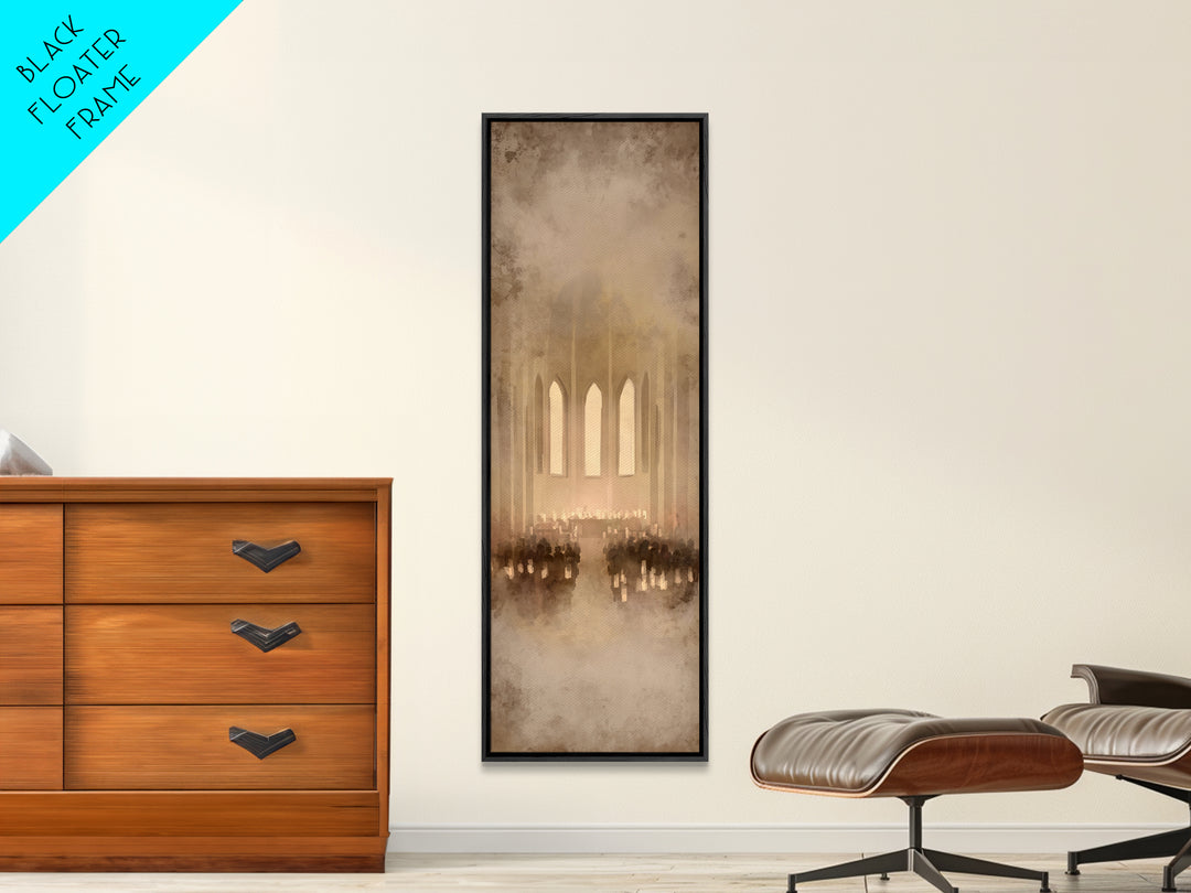 Sacred Advent Stillness – Framed Canvas Print – Skinny Art – Christian Wall Art – Christian Art Canvas – Christmas Art – Christian Christma