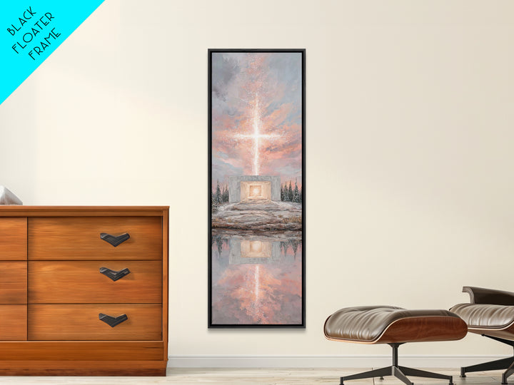 Cross Of Glory - Framed Canvas Print - Christian Wall Art - Christian Art Canvas - Christmas Art - Tall Narrow Wall Art - Christian Art
