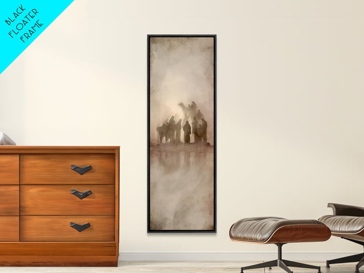 Desert Pilgrims Gathering – Framed Canvas Print – Skinny Art – Christian Art – Christian Art Painting – Christian Christmas Art