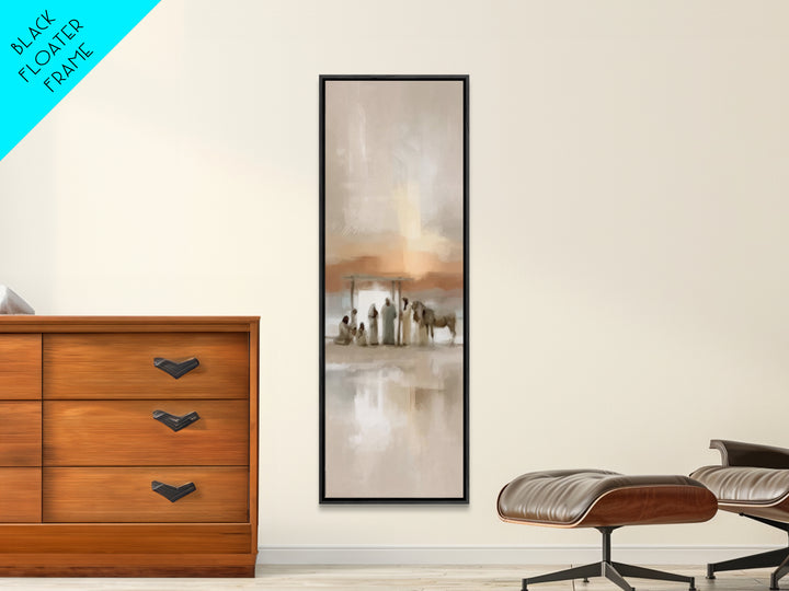 Sacred Journey – Framed Canvas Print – Tall Skinny Art Print – Christian Wall Art – Vintage Christian Art – Christmas Art