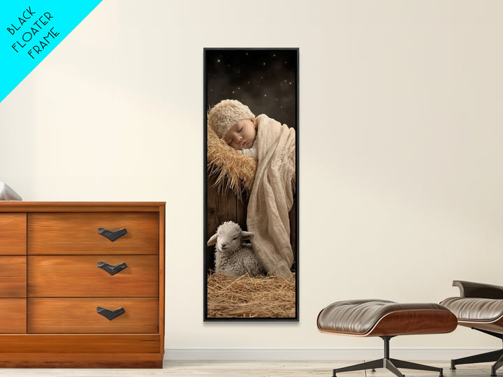 Holy Night Vigil – Framed Canvas Print – Narrow Art – Christian Art Canvas – Christian Decor – Christmas Art