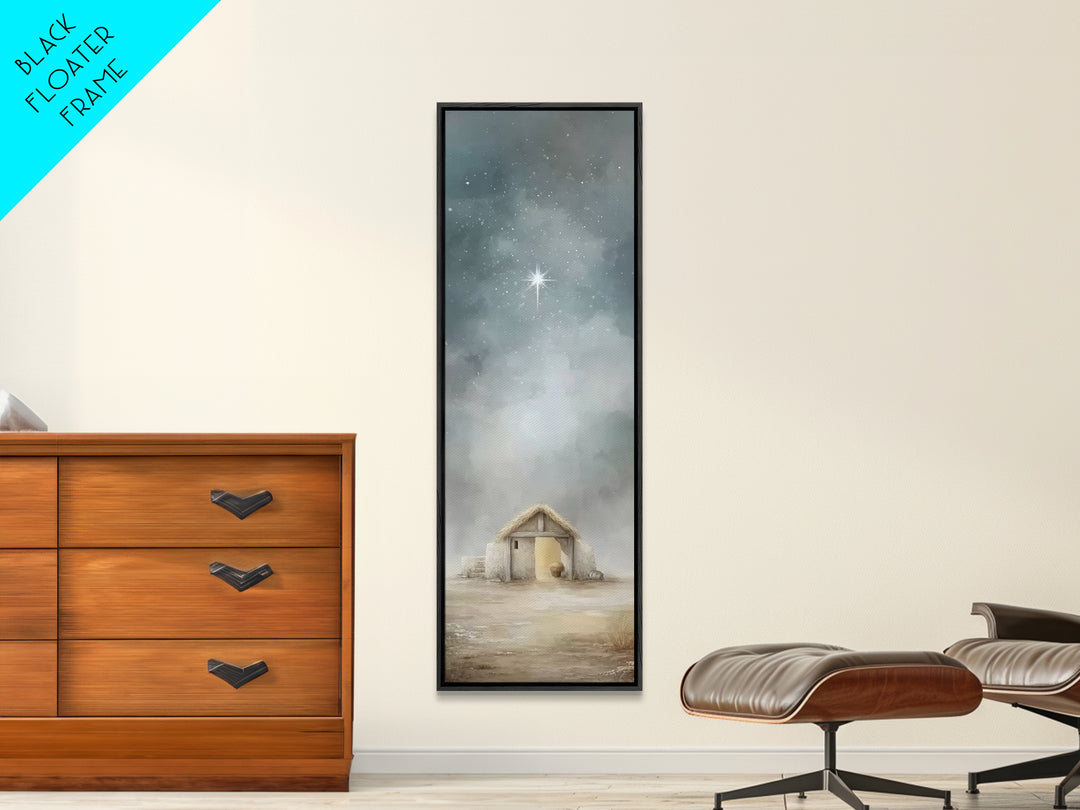 Bethlehem Shelter Hope – Framed Canvas Print – Skinny Art – Christian Wall Art – Christian Art Painting – Christmas Art