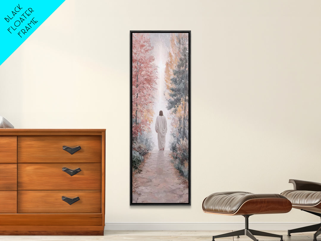 Path Of Light – Framed Canvas Print – Christian Wall Art – Jesus Painting – Christian Art Canvas – Tall Narrow Wall Art