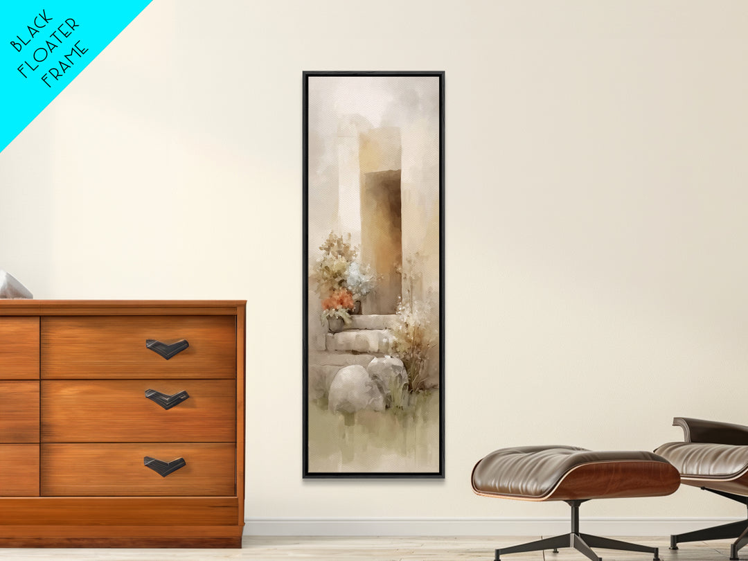 Risen Dawn Bloom – Framed Canvas Print – Christian Art Canvas – Jesus Painting – Christian Wall Art – Tall Skinny Art Print