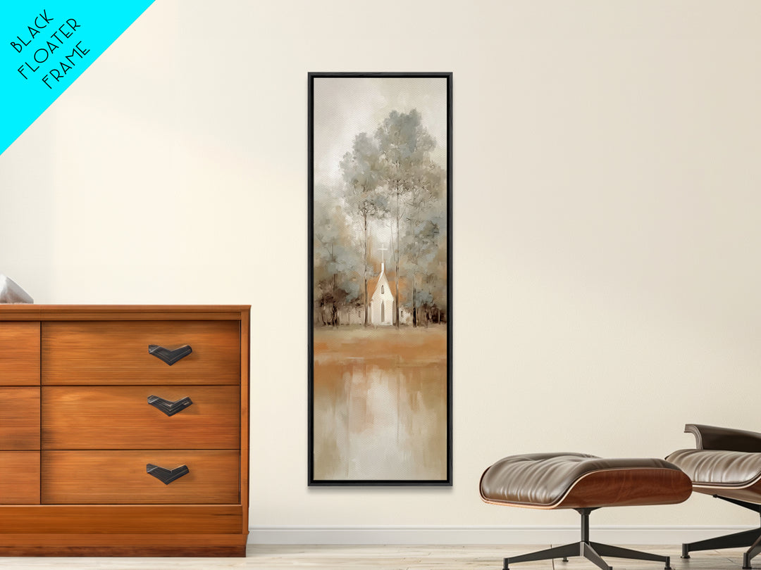 Chapel Of Stillness | Framed Canvas Print | Christian Wall Art | Christian Art Canvas | Tall Narrow Wall Art | Christian Christmas Art | Ch
