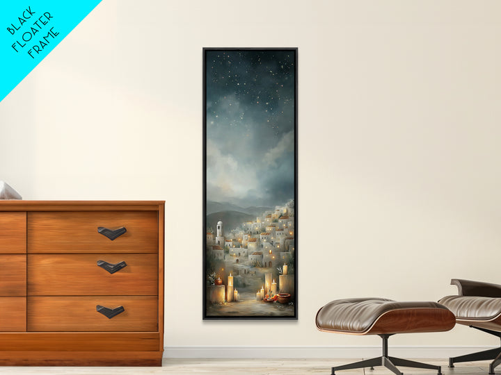City Of Light – Framed Canvas Print – Christian Wall Art – Skinny Art – Christmas Art – Christian Christmas Art – Christian Art Canvas