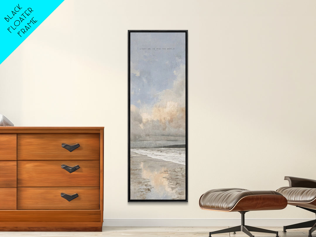 Shore Of Hope – Framed Canvas Print – Tall Narrow Wall Art – Christian Art Canvas – Christian Wall Art – Minimalist Christian Art – Christi