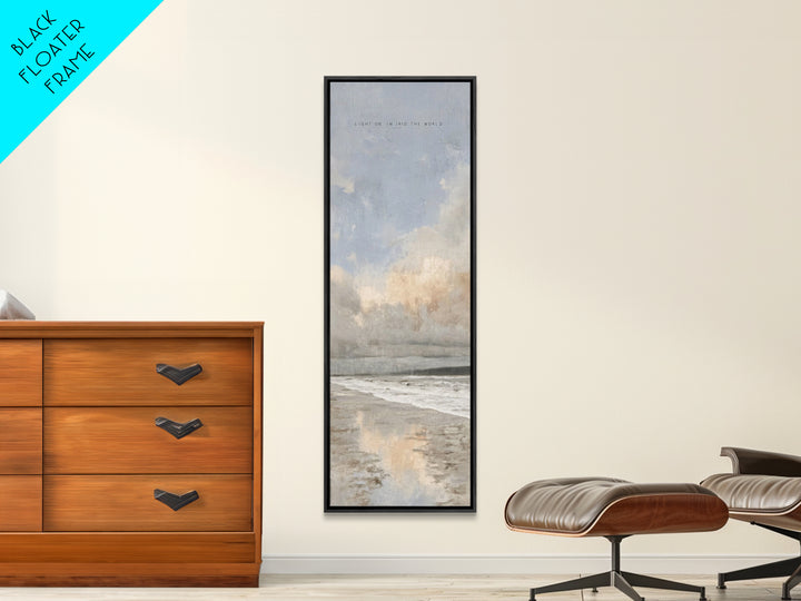 Shore Of Hope – Framed Canvas Print – Tall Narrow Wall Art – Christian Art Canvas – Christian Wall Art – Minimalist Christian Art – Christi