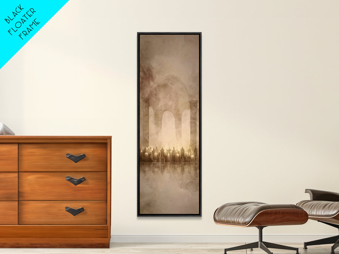 Promise Of Light – Framed Canvas Print – Tall Narrow Wall Art – Christian Painting – Christian Art Canvas – Christian Wall Art – Modern Chr