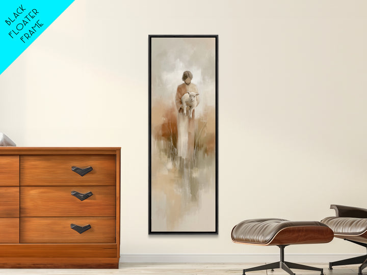 Gentle Lamb Keeper – Framed Canvas Print – Skinny Art – Christian Art Canvas – Jesus Painting – Christian Wall Art – Faith Art