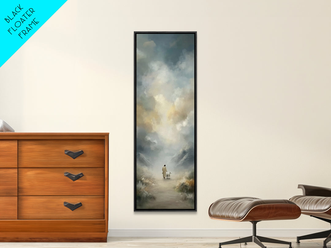 Fields Of Hope, Framed Canvas Print, Narrow Art, Christian Art Canvas, Jesus Painting, Christian Wall Art, Christian Christmas Art