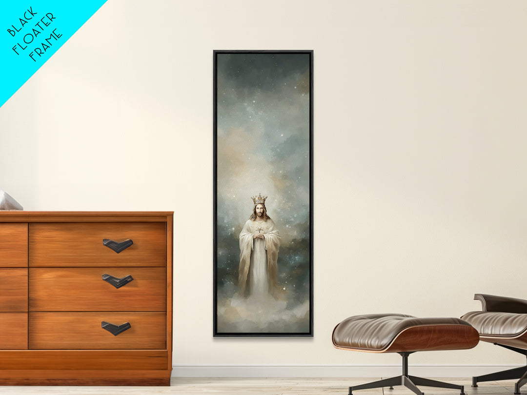 King Of Glory – Framed Canvas Print – Narrow Art – Christian Wall Art – Jesus Painting – Christian Art Canvas – Modern Christian Art – Chri