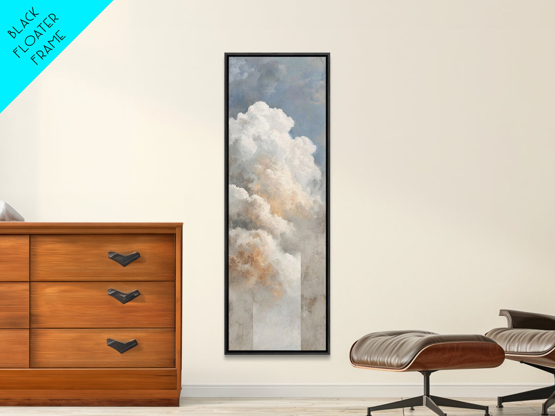 Clouded Glory – Framed Canvas Print, Christian Art Work, Christian Wall Art, Vintage Christian Art, Tall Skinny Art Print, Christian Painti