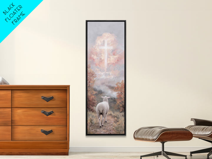 Shepherd’s Peace – Framed Canvas Print – Tall Narrow Wall Art – Christian Wall Art – Christian Art Work – Jesus Painting – Christmas Art –