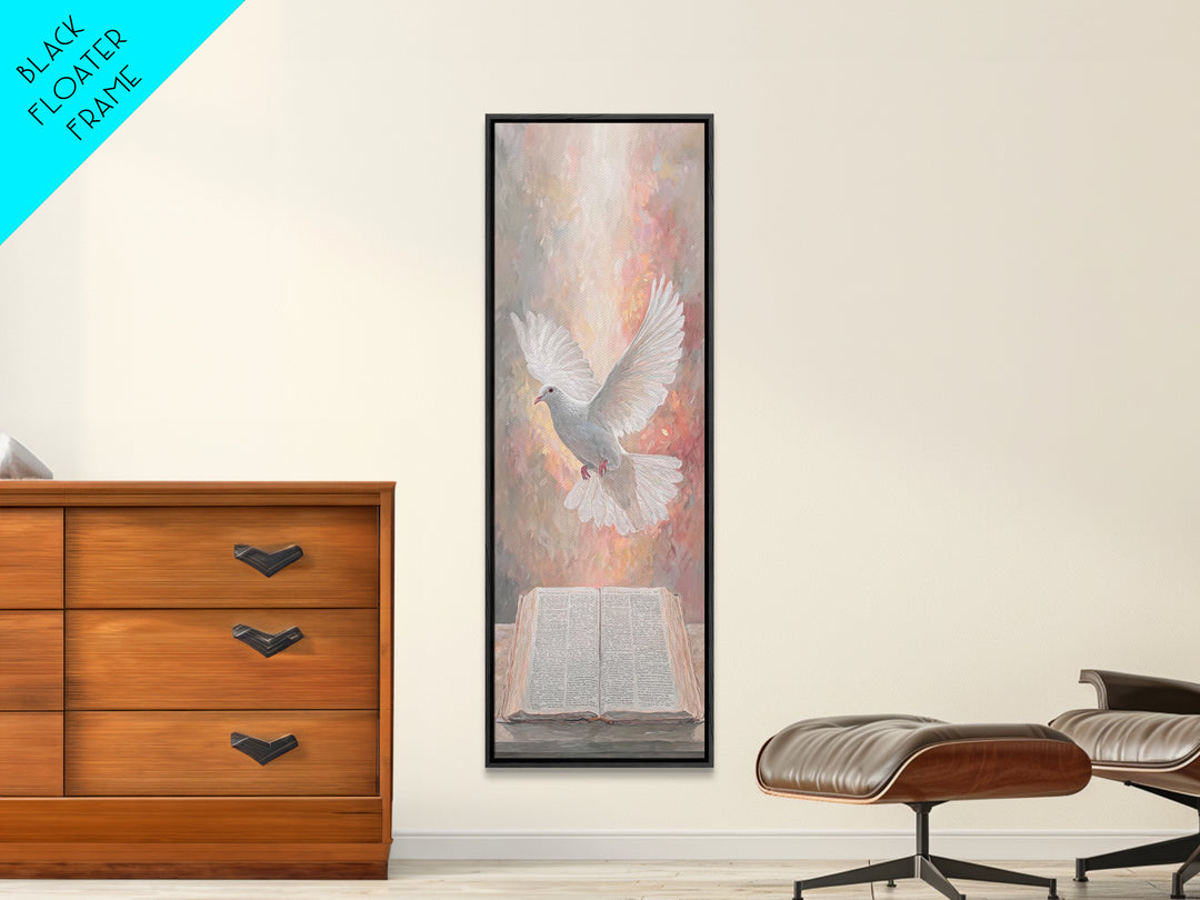 Dove Of Revelation – Framed Canvas Print – Skinny Art – Christian Paintings – Christian Art Canvas – Christian Wall Art – Christmas Art