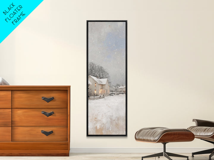 Quiet Winter Homes - Framed Canvas Print - Christian Christmas Art - Narrow Art - Christian Wall Art - Christmas Canvas Wall Art - Christia