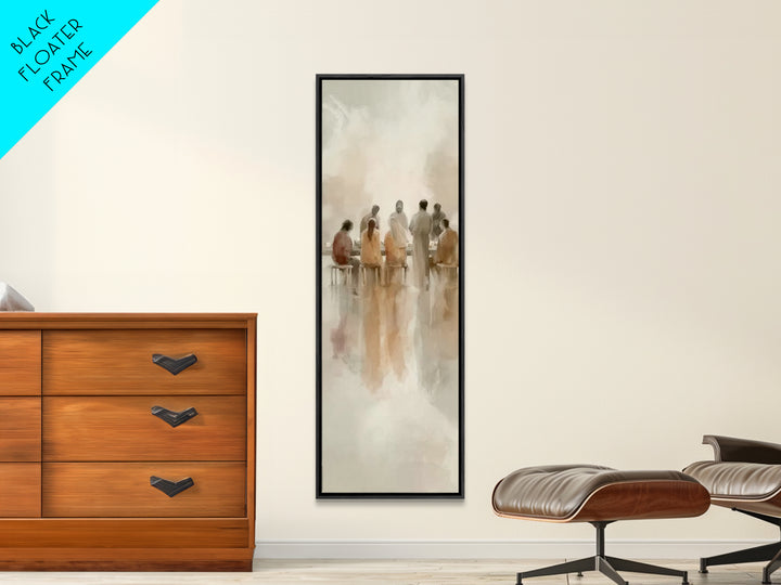 Communion Of Peace, Framed Canvas Print, Jesus Painting, Christian Art Canvas, Narrow Art, Modern Christian Art, Christian Wall Art, Christ