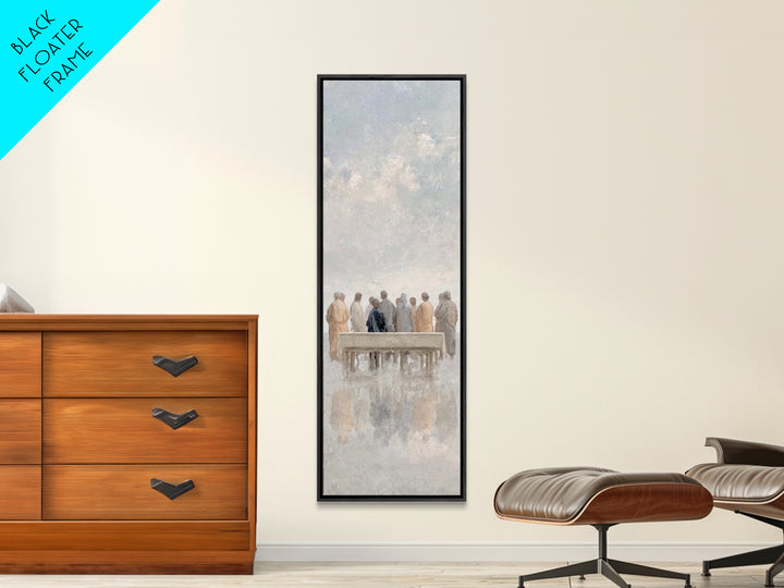 Gathered In Light – Framed Canvas Print – Christian Art Canvas – Jesus Painting – Skinny Art – Christian Wall Art – Minimalist Christian Ar