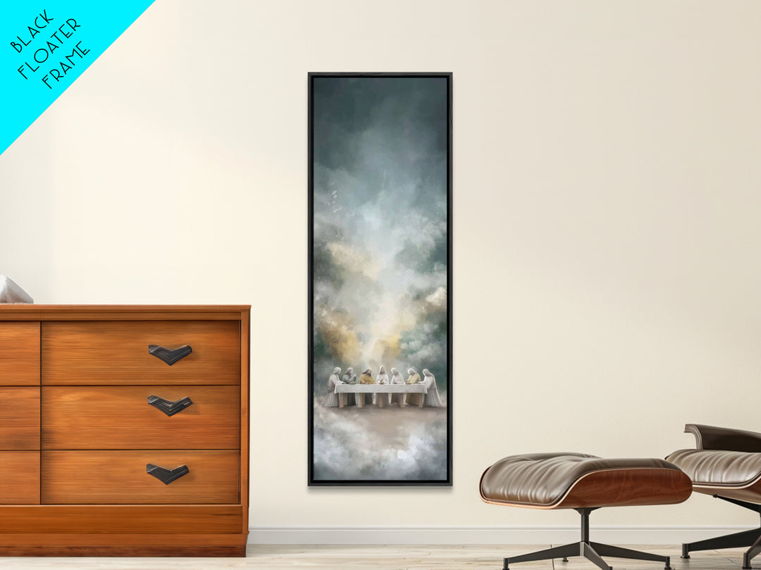 Last Supper Glory | Framed Canvas Print | Christian Art Canvas | Jesus Painting | Tall Narrow Wall Art | Christian Wall Art | Christian Art