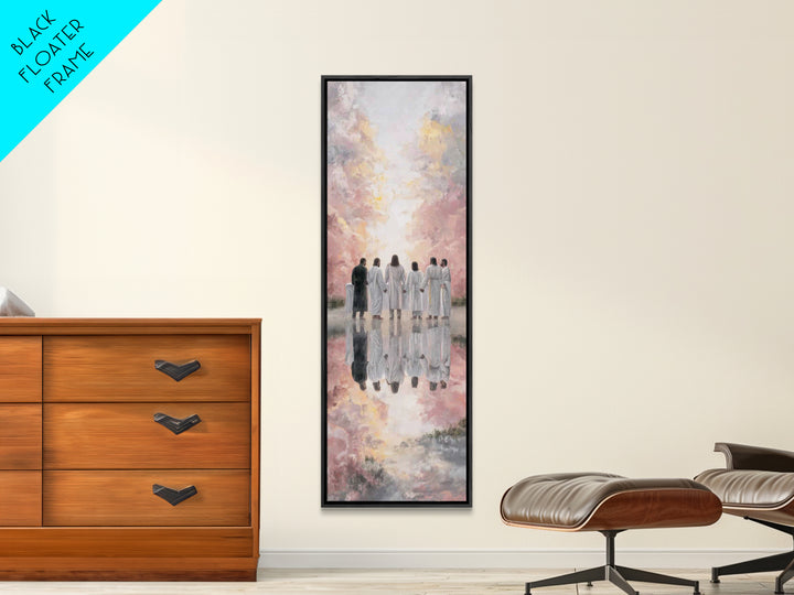 Heavenly Fellowship – Framed Canvas Print – Christian Wall Art – Christian Art Canvas – Jesus Painting – Tall Narrow Wall Art