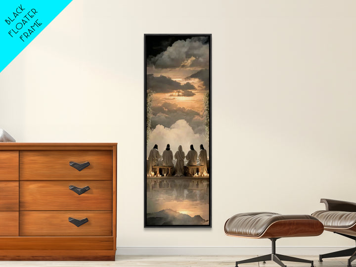 Celestial Supper Light – Framed Canvas Print – Christian Wall Art – Christian Christmas Art – Christian Art Canvas – Narrow Art
