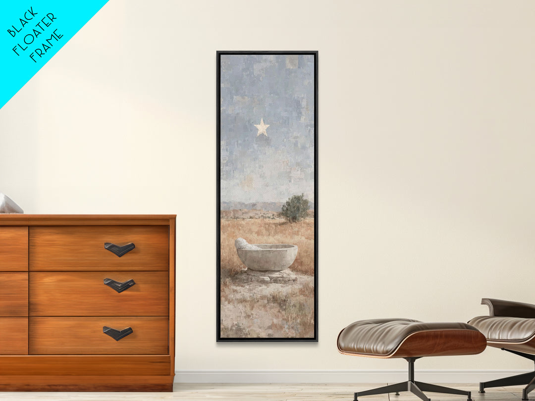 Guiding Star Basin | Framed Canvas Print | Tall Skinny Art Print | Christian Wall Art | Christian Art | Christmas Art | Jesus Painting | Ch