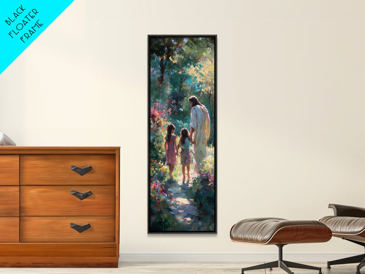 Pathway Of Hope, Framed Canvas Print, Tall Narrow Wall Art, Jesus Painting, Christian Art, Christian Art Canvas, Christian Wall Art