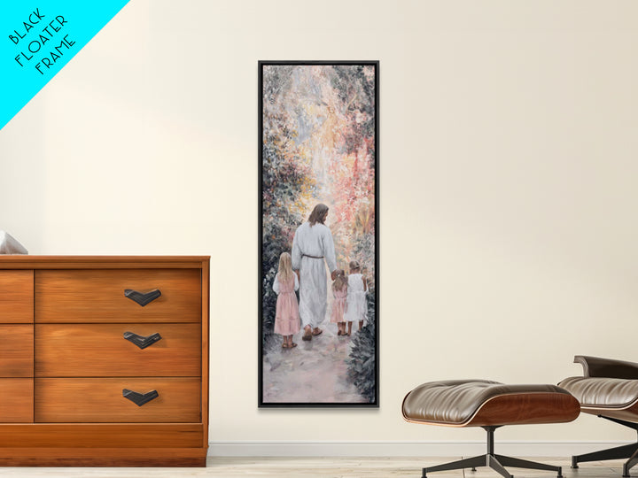 In His Garden – Framed Canvas Print – Narrow Art – Christian Painting – Jesus Art Print – Christian Art Canvas – Christian Wall Art