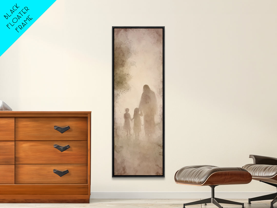 Heavenly Walk Home – Framed Canvas Print – Tall Narrow Wall Art – Christian Art – Jesus Art Print – Christian Painting – Christian Wall Art