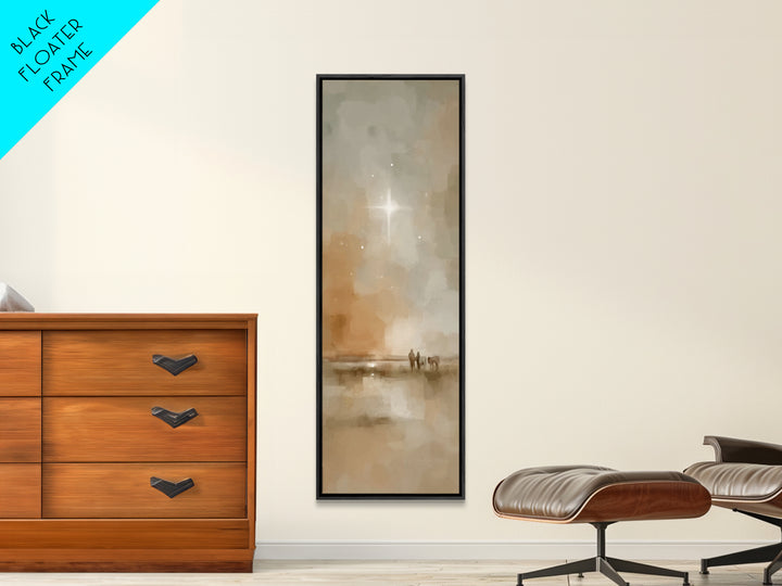 Silent Hills Star – Framed Canvas Print – Tall Narrow Wall Art – Christian Christmas Art – Jesus Art Print – Christian Decor