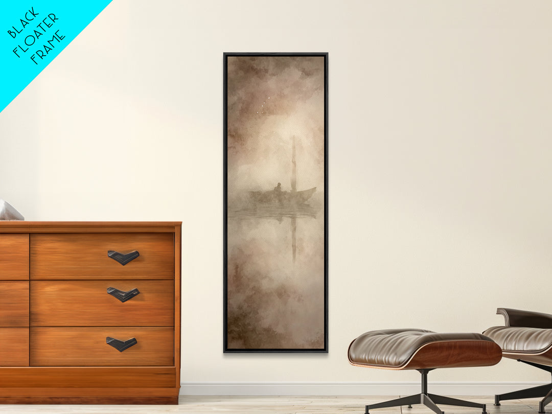Silent Dawn Vessel – Framed Canvas Print – Christian Art Canvas – Skinny Art – Christian Wall Art – Jesus Painting – Modern Christian Art