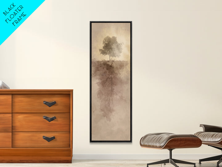 Rooted In Light – Framed Canvas Print – Christian Wall Art – Narrow Art – Christian Art Canvas – Christian Christmas Art – Modern Christian