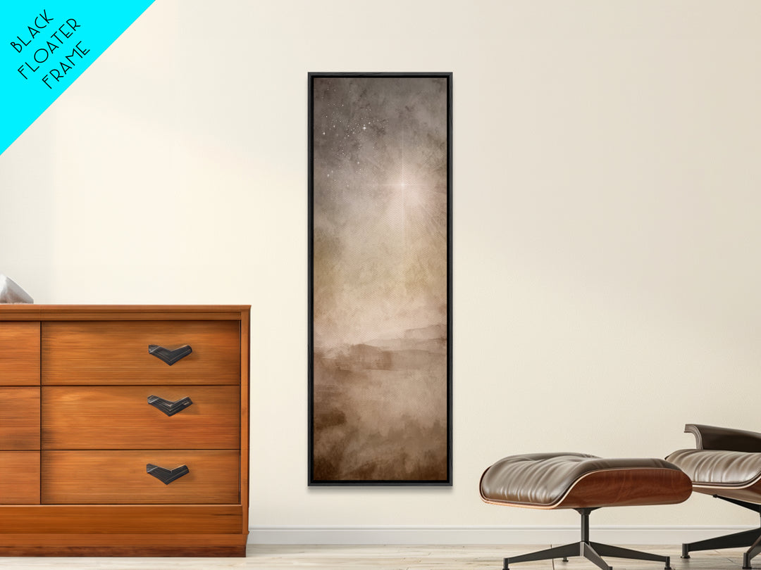 Heaven’s Guiding Star – Framed Canvas Print – Christian Wall Art – Narrow Art – Christian Art Canvas – Christmas Art – Subtle Christian Art