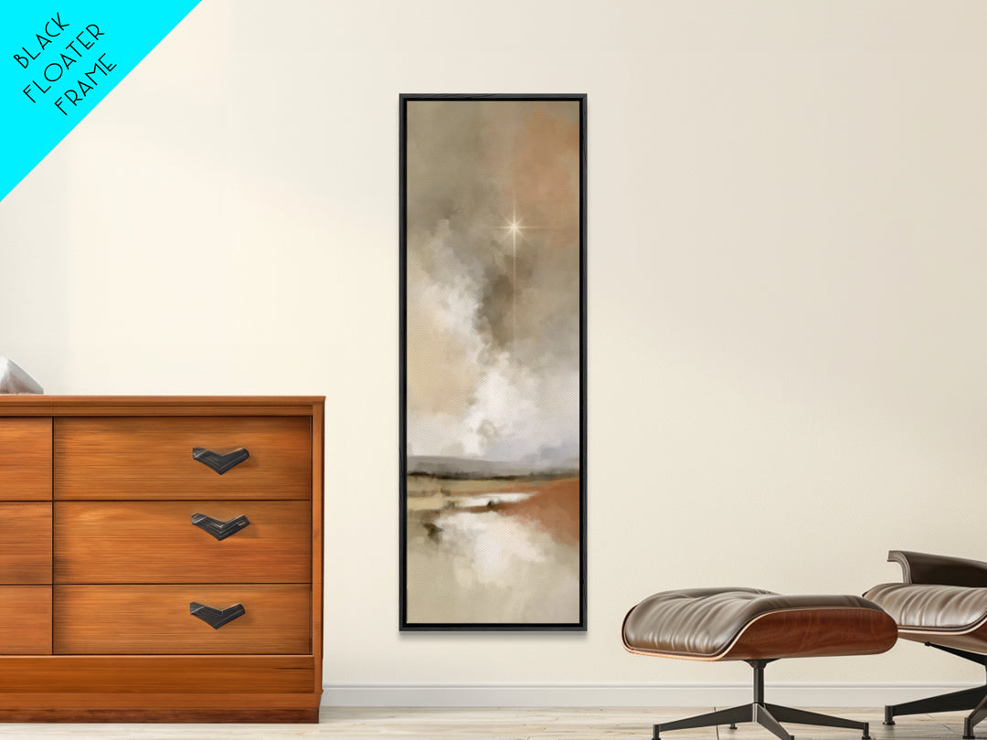 Desert Dawn Star, Framed Canvas Print, Christian Wall Art, Christian Art Print, Skinny Art, Christmas Art Prints, Modern Christian Art