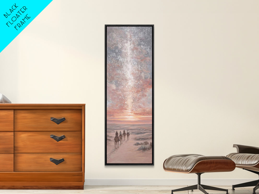 Blessed Night Sky | Framed Canvas Print | Christian Art Print | Christmas Art | Narrow Art | Framed Christian Art | Christmas Canvas Wall A
