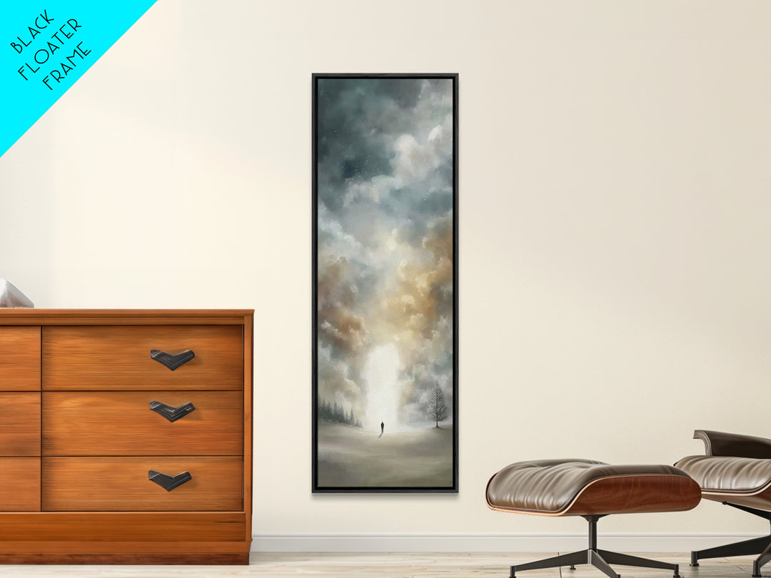 Heavenly Pathway, Framed Canvas Print, Narrow Art, Christian Art Print, Christian Painting, Christian Wall Art, Modern Christian Art