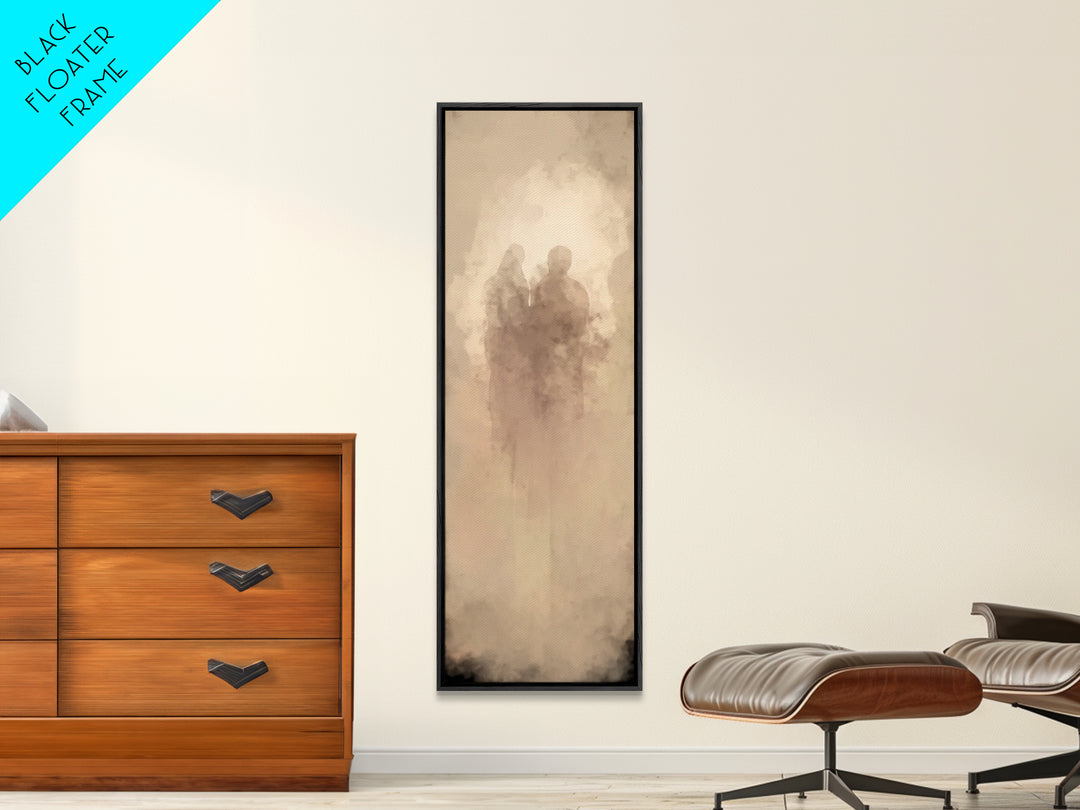 Sacred Reunion | Framed Canvas Print | Narrow Art | Christian Wall Art | Christian Art Print | Subtle Christian Paintings | Christian Decor