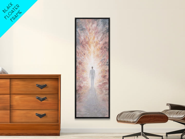 Radiant Ascension – Framed Canvas Print – Tall Narrow Wall Art – Christian Art Print – Christian Wall Art – Modern Christian Painting – Chr