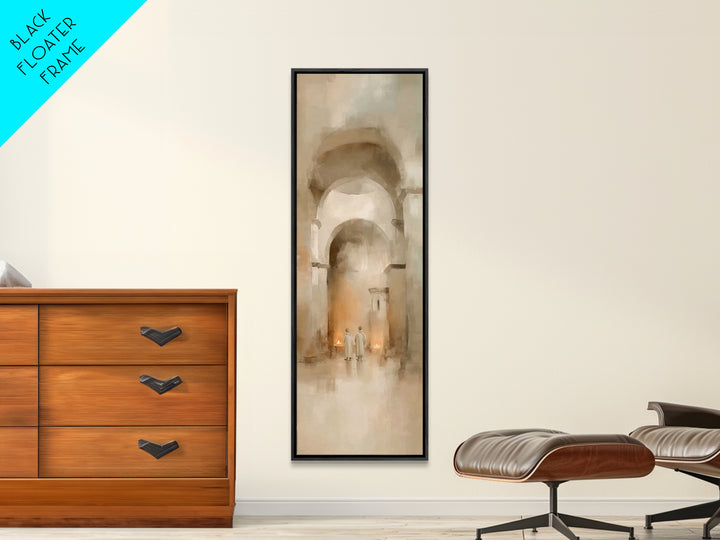 Sanctuary Passage Walk – Framed Canvas Print – Narrow Art – Christian Wall Art – Abstract Christian Art – Christian Art Work – Christian Gi