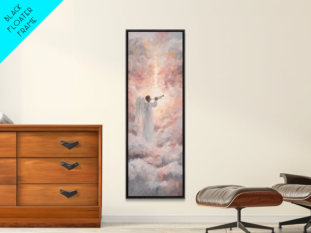 Angelic Dawn Herald – Framed Canvas Print – Tall Skinny Art Print – Christian Wall Art – Christian Art Canvas – Christian Decor