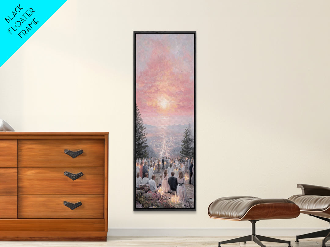 Candlelit Vigil Sky – Framed Canvas Print – Skinny Art – Christian Wall Art – Christian Art Print – Christian Christmas Art – Jesus Art
