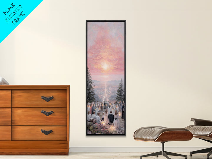 Candlelit Vigil Sky – Framed Canvas Print – Skinny Art – Christian Wall Art – Christian Art Print – Christian Christmas Art – Jesus Art