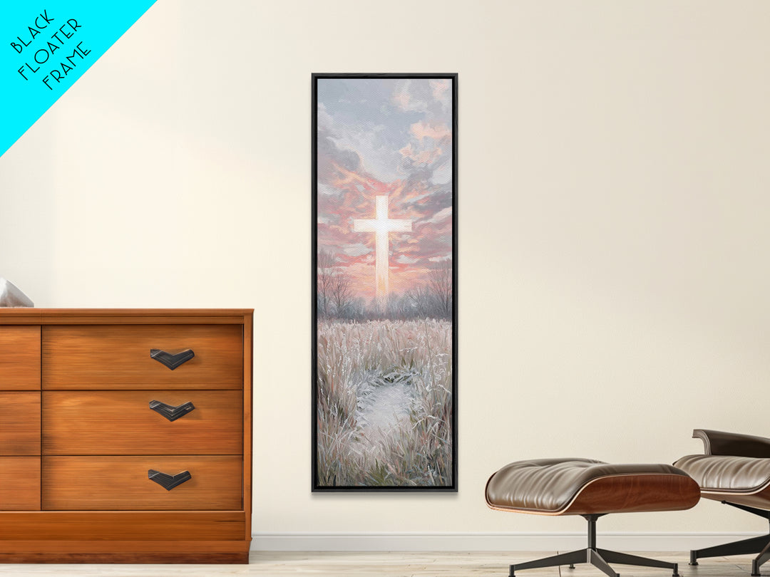 Dawn Of Grace – Framed Canvas Print – Jesus Painting – Christian Art Canvas – Tall Narrow Wall Art – Christmas Art – Christian Wall Art