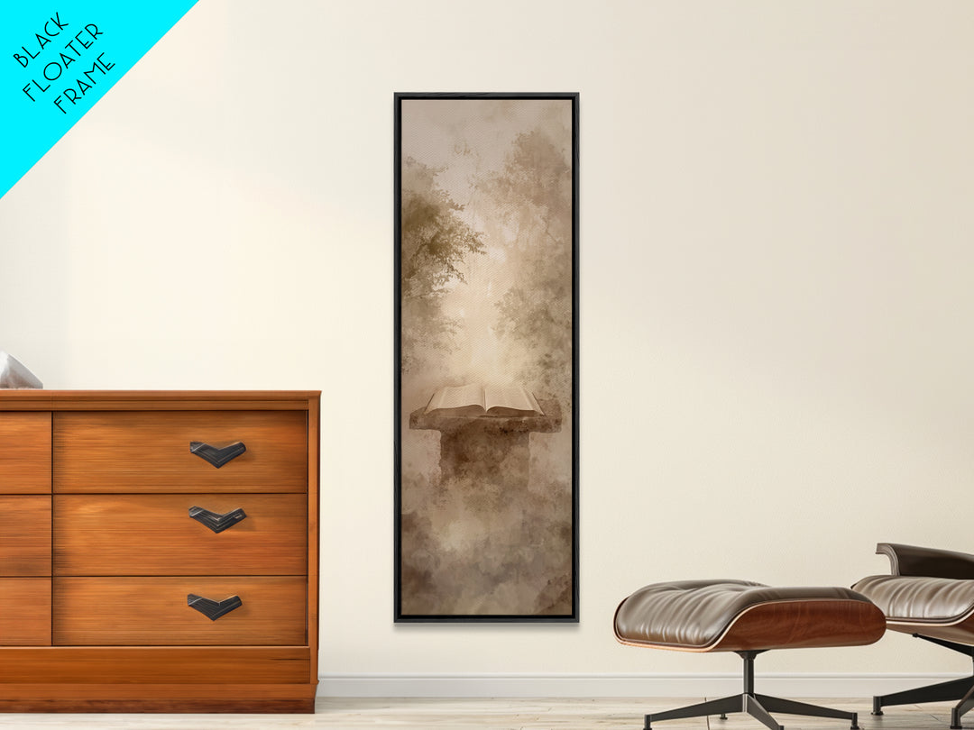 Forest Prayer Table – Framed Canvas Print – Christian Wall Art – Christian Painting – Skinny Art – Christian Art Canvas – Christian Decor