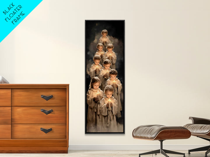 Children Of Light – Framed Canvas Print | Christian Art Canvas | Christian Wall Art | Tall Narrow Wall Art | Christian Christmas Art | Chri